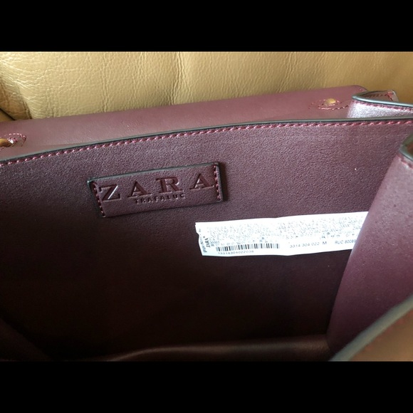 Zara, Deep Grape Crossbody Bag With Gold Accents, EUC - Picture 10 of 16